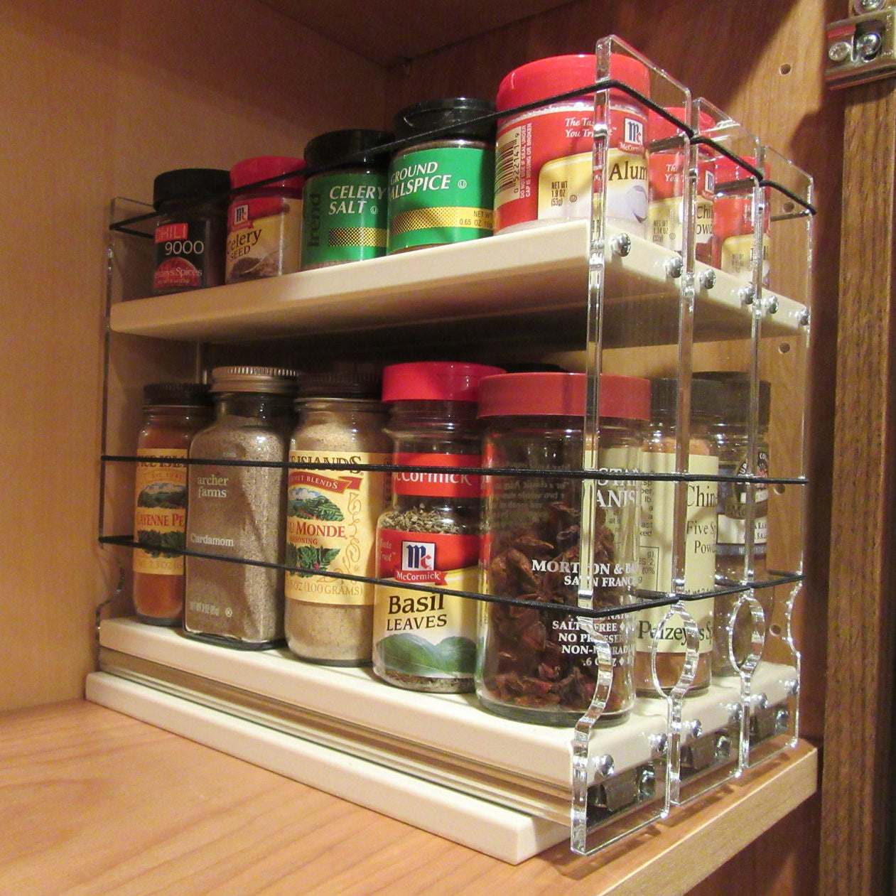 Spice Rack 222x1.5x11 Cream - Compact Cabinet Storage