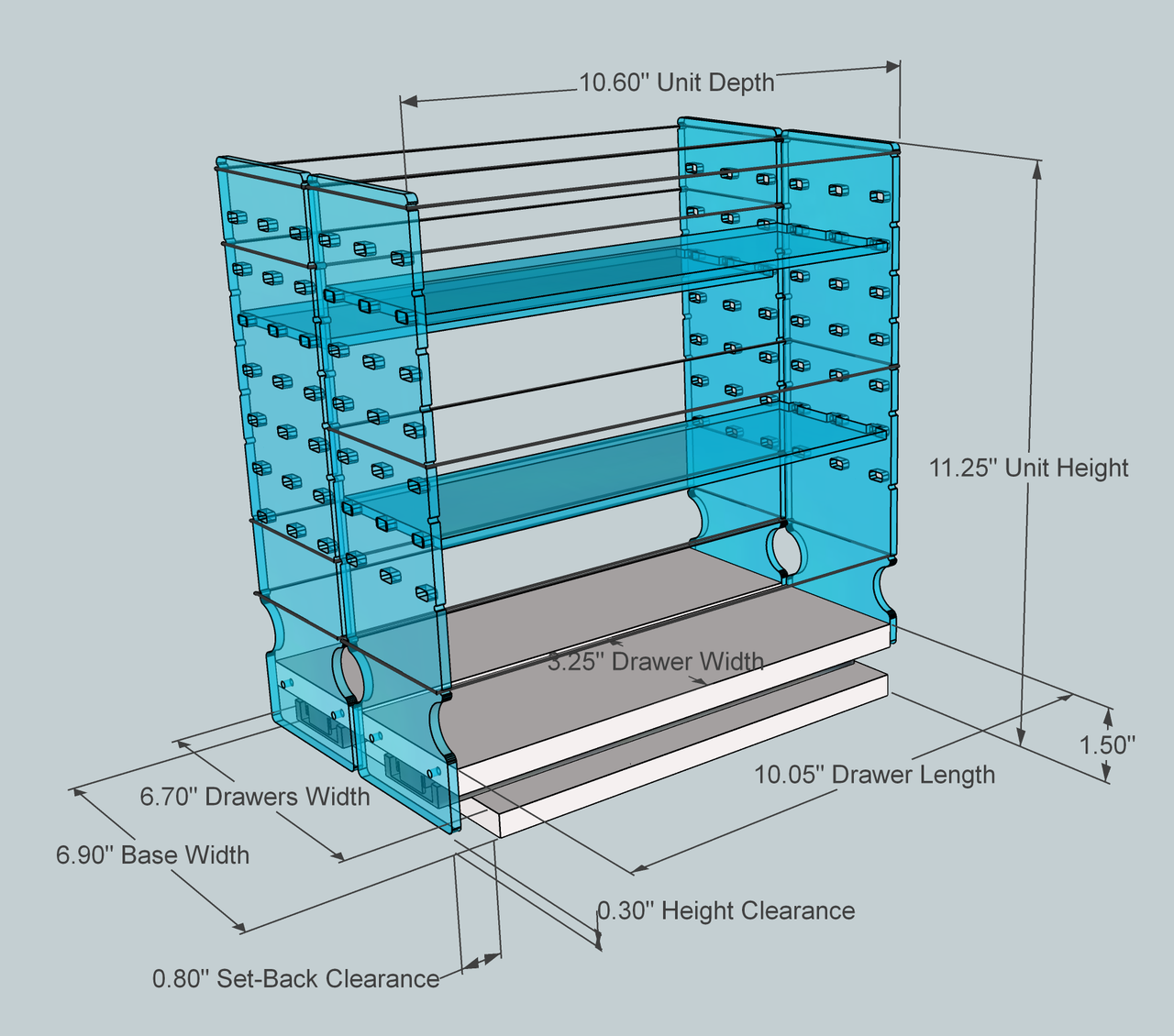 33xADJx11 DCP Spice Rack Dimensioned